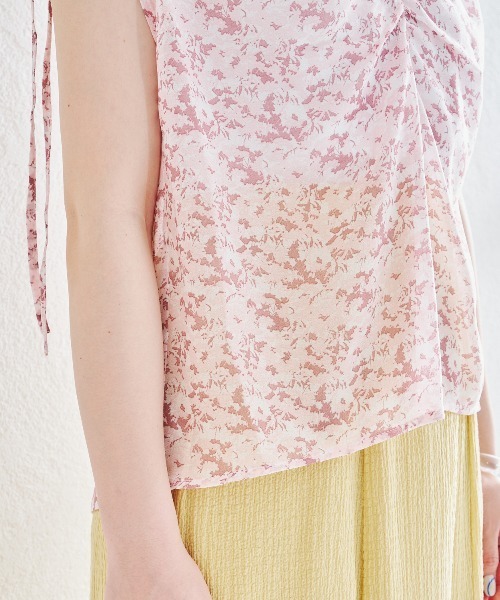 acro（アクロ）の「フラワープリントギャザーブラウス/AC1433（シャツ/ブラウス・レディース・ピンク/イエロー/ブルー/グリーン・ﾌﾘ-）」の14枚目の写真
