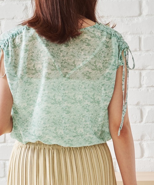 acro（アクロ）の「フラワープリントギャザーブラウス/AC1433（シャツ/ブラウス・レディース・ピンク/イエロー/ブルー/グリーン・ﾌﾘ-）」の22枚目の写真