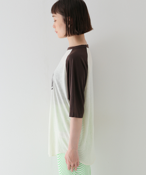 JOINT WORKS(ジョイントワークス)の「シースルーラグランTシャツ(Tシャツ/カットソー・レディース・ブラウン/グリーン・FREE)」の17枚目の写真