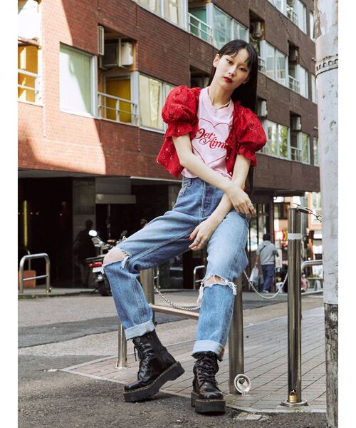 jouetie（ジュエティ）の「スクエアネックレースブラウス（シャツ/ブラウス・レディース・ブラック/レッド/オフホワイト・MEDIUM）」の11枚目の写真