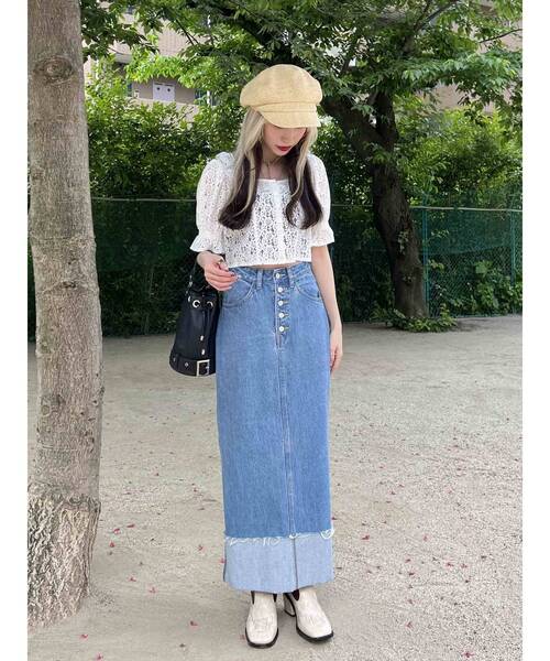 jouetie（ジュエティ）の「スクエアネックレースブラウス（シャツ/ブラウス・レディース・ブラック/レッド/オフホワイト・MEDIUM）」の22枚目の写真