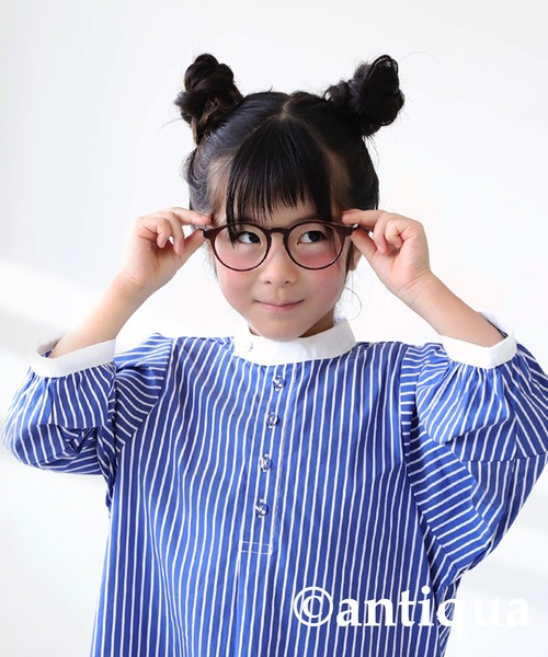 antiqua（アンティカ）の「ストライプ柄Aラインワンピース（ワンピース・キッズ・ブルー・130/140/150/160）」の11枚目の写真