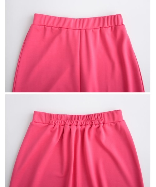 Re:EDIT（リエディ）の「[新色追加][低身長/高身長サイズ有]フロントスリットジョーゼットポンチIラインスカート（スカート・レディース・ブラック/ピンク/オレンジ/ブルー/アイボリー/グリーン/ホワイト系その他・SHORT/MEDIUM/TALL/LARGE）」の9枚目の写真