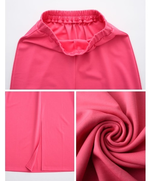 Re:EDIT（リエディ）の「[新色追加][低身長/高身長サイズ有]フロントスリットジョーゼットポンチIラインスカート（スカート・レディース・ブラック/ピンク/オレンジ/ブルー/アイボリー/グリーン/ホワイト系その他・SHORT/MEDIUM/TALL/LARGE）」の10枚目の写真