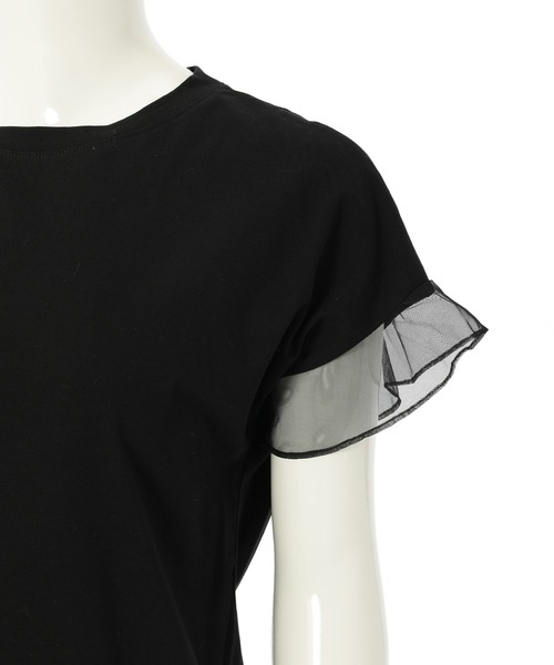 fifth(フィフス)の「チュールドッキングTシャツ(Tシャツ/カットソー・レディース・ホワイト/ブラック・M)」の12枚目の写真