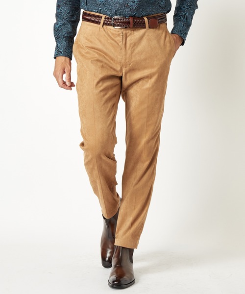 MEN'S BIGI（メンズビギ）の「コマスエードストレッチスラックス【セットアップ対応】（スラックス・メンズ・キャメル/グレー/ネイビー・01/02/03/04）」の3枚目の写真