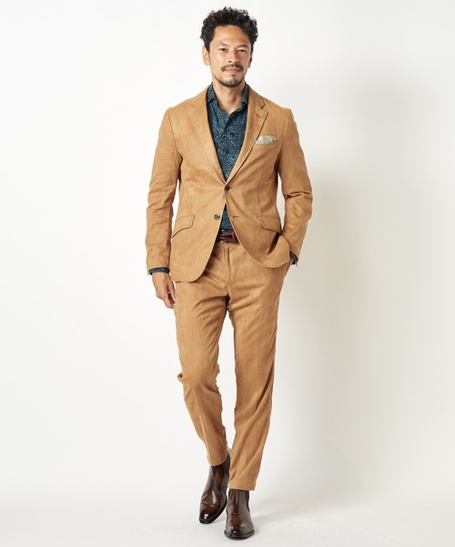 MEN'S BIGI（メンズビギ）の「コマスエードストレッチスラックス【セットアップ対応】（スラックス・メンズ・キャメル/グレー/ネイビー・01/02/03/04）」の4枚目の写真