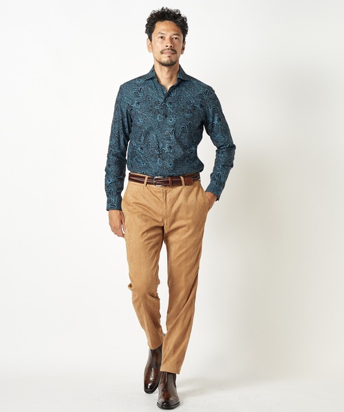 MEN'S BIGI（メンズビギ）の「コマスエードストレッチスラックス【セットアップ対応】（スラックス・メンズ・キャメル/グレー/ネイビー・01/02/03/04）」の5枚目の写真