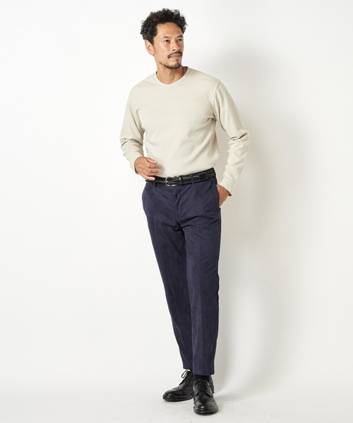 MEN'S BIGI（メンズビギ）の「コマスエードストレッチスラックス【セットアップ対応】（スラックス・メンズ・キャメル/グレー/ネイビー・01/02/03/04）」の6枚目の写真