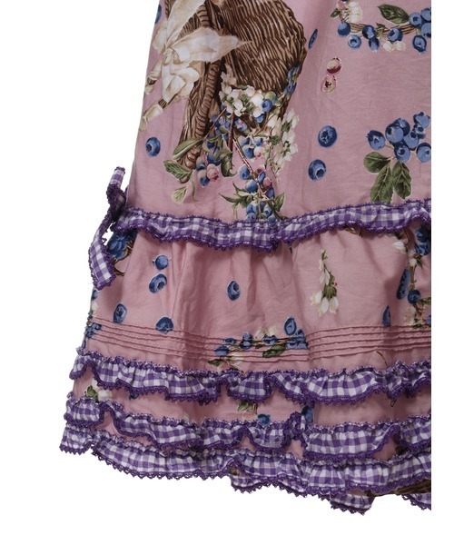 PINKHOUSE 2022 ブルーベリーファームプリントパッチワークスカート PINK HOUSE（ピンクハウス）の「ブルーベリーファームプリント