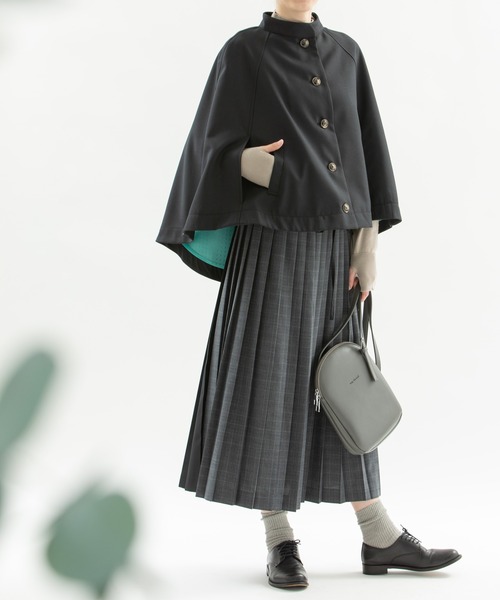 nop de nod(ノップドゥノッド)の「ポリエステルウール切り替えプリーツスカート(スカート・レディース・ブラック/ダークグレー・3)」の17枚目の写真