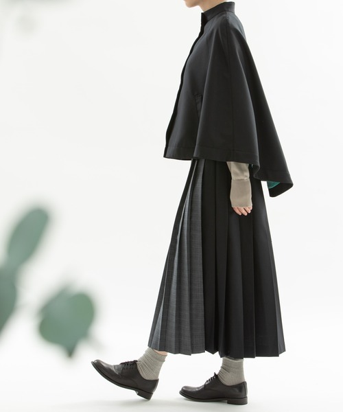 nop de nod(ノップドゥノッド)の「ポリエステルウール切り替えプリーツスカート(スカート・レディース・ブラック/ダークグレー・3)」の18枚目の写真