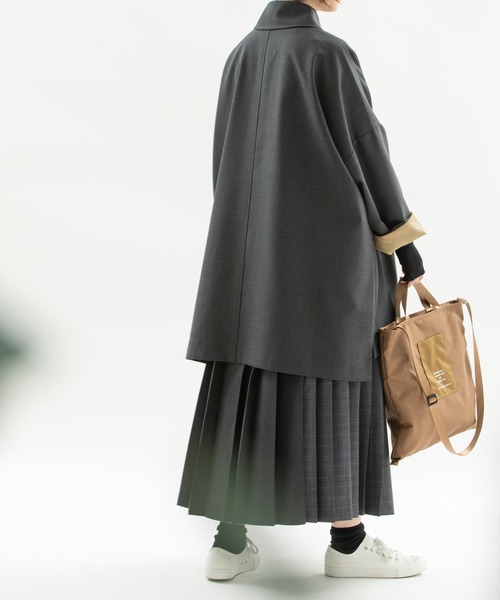 nop de nod(ノップドゥノッド)の「ポリエステルウール切り替えプリーツスカート(スカート・レディース・ブラック/ダークグレー・3)」の20枚目の写真