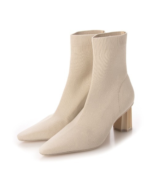 EVOL(イーボル)の「【EVOL】7cmデザインヒールニットショートブーツ BT23517(ブーツ・レディース・ブラック/ベージュ/アイボリー・22.5cm/23.5cm/24.5cm/23.0cm/24.0cm/22.0cm)」の16枚目の写真