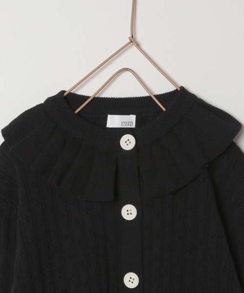 LOWRYS FARM（ローリーズファーム）の「エリツキアイレットカーディガン　347776（カーディガン/ボレロ・キッズ・ブラック/ピンク/オレンジ/アイボリー・110cm/120cm/130cm/140cm/150cm）」の5枚目の写真
