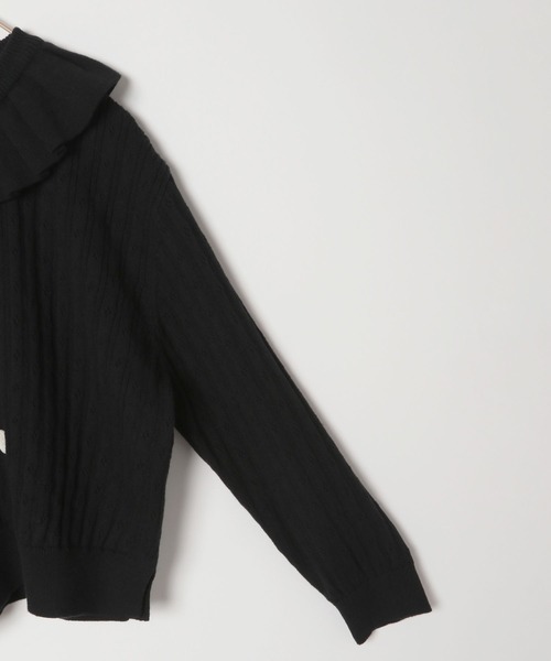 LOWRYS FARM（ローリーズファーム）の「エリツキアイレットカーディガン　347776（カーディガン/ボレロ・キッズ・ブラック/ピンク/オレンジ/アイボリー・110cm/120cm/130cm/140cm/150cm）」の6枚目の写真