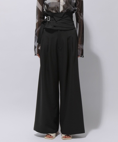 HARE（ハレ）の「2WAYスーパーハイウエストパンツ(HARE)（スラックス・レディース・ブラック/グレー・FREE）」の20枚目の写真