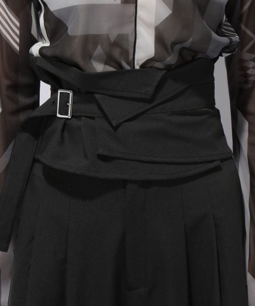 HARE（ハレ）の「2WAYスーパーハイウエストパンツ(HARE)（スラックス・レディース・ブラック/グレー・FREE）」の5枚目の写真