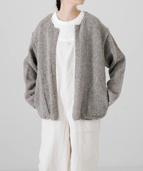 かぐれ（カグレ）の「ペルークルーネックカーディガン（カーディガン/ボレロ・レディース・ダークブラウン/グレー・FREE）」の20枚目の写真