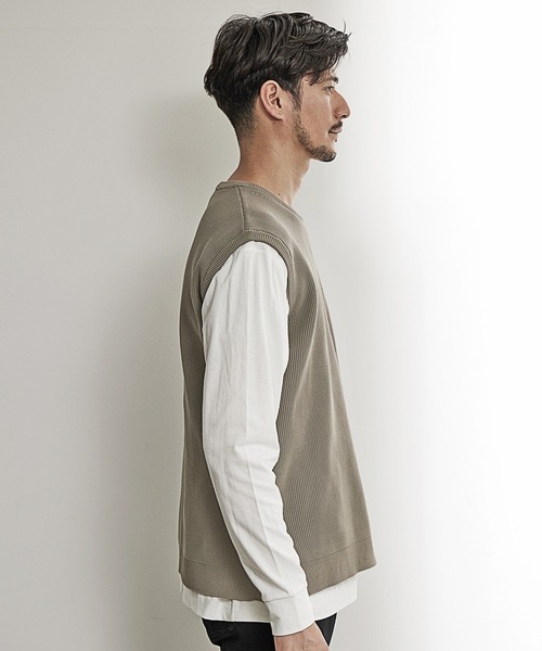 UNION STATION（ユニオンステーション）の「アンサンブルニットベスト/セットアイテム/マシンウォッシャブル（ベスト・メンズ・ベージュ/ネイビー/グレー・LL/M/L）」の5枚目の写真