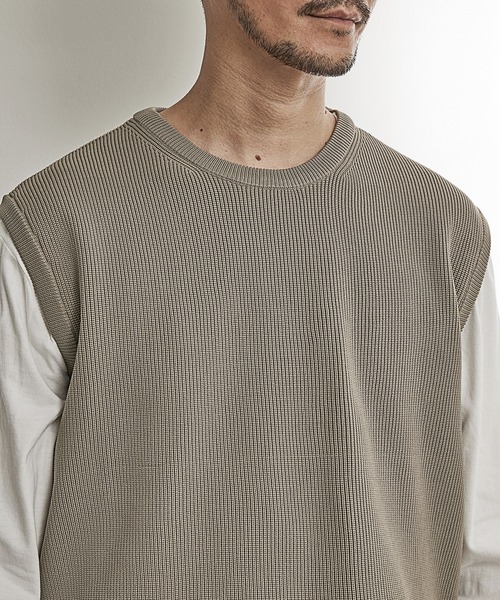 UNION STATION（ユニオンステーション）の「アンサンブルニットベスト/セットアイテム/マシンウォッシャブル（ベスト・メンズ・ベージュ/ネイビー/グレー・LL/M/L）」の7枚目の写真