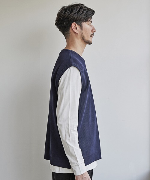 UNION STATION（ユニオンステーション）の「アンサンブルニットベスト/セットアイテム/マシンウォッシャブル（ベスト・メンズ・ベージュ/ネイビー/グレー・LL/M/L）」の11枚目の写真