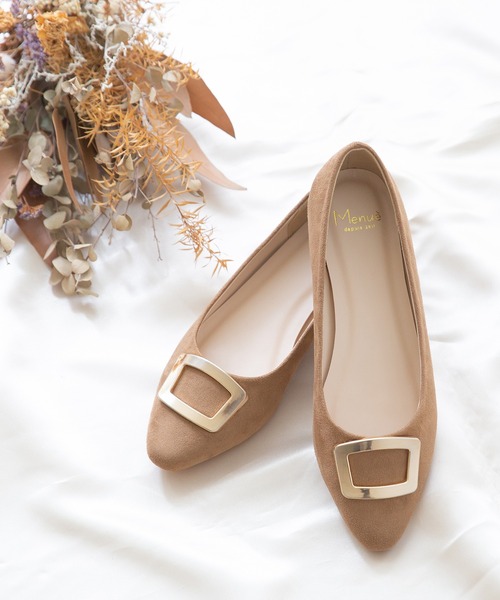 menue（メヌエ）の「バックル付きスクエアトゥフラットパンプス（パンプス・レディース・アイボリー/ブラック/グレイッシュベージュ/テラコッタ・21.5cm/22.0cm/22.5cm/23.0cm/23.5cm/24.0cm/24.5cm/25.0cm/25.5cm/26.0cm）」の13枚目の写真