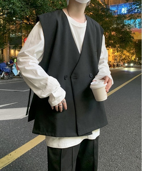 NEW GENTLEMAN（ニュージェントルマン）の「ダンブルドア ルーズビッグジレ ベスト（ベスト・メンズ・ホワイト/ブラック・M/L）」の11枚目の写真