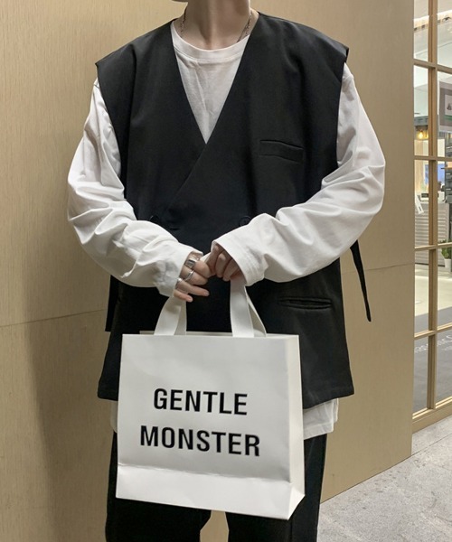 NEW GENTLEMAN（ニュージェントルマン）の「ダンブルドア ルーズビッグジレ ベスト（ベスト・メンズ・ホワイト/ブラック・M/L）」の4枚目の写真