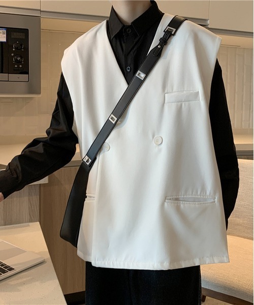 NEW GENTLEMAN（ニュージェントルマン）の「ダンブルドア ルーズビッグジレ ベスト（ベスト・メンズ・ホワイト/ブラック・M/L）」の18枚目の写真