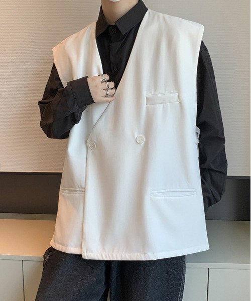 NEW GENTLEMAN（ニュージェントルマン）の「ダンブルドア ルーズビッグジレ ベスト（ベスト・メンズ・ホワイト/ブラック・M/L）」の22枚目の写真