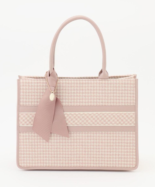 MISCH MASCH（ミッシュマッシュ）の「チドリジャガードトートバッグ（トートバッグ・レディース・ブラック/ベージュ/ベビーピンク・FREE）」の3枚目の写真