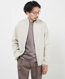 MEN'S MELROSE | コットンアクリルウォッシャブルスタンドZIPブルゾン(カーディガン/ボレロ)