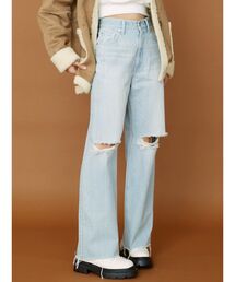 ダメージワイドデニムパンツ