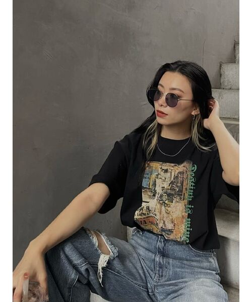 EVRIS（エヴリス）の「ダメージワイドデニムパンツ（デニムパンツ・レディース・ライトブルー/ブルー・MEDIUM/SMALL）」の8枚目の写真