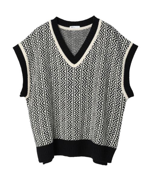 CRAFT STANDARD BOUTIQUE（クラフトスタンダードブティック）の「WJQニットベスト　＊（ベスト・レディース・ブラック/ブラウン・FREE）」の10枚目の写真