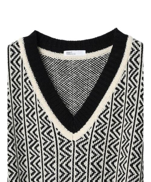 CRAFT STANDARD BOUTIQUE（クラフトスタンダードブティック）の「WJQニットベスト　＊（ベスト・レディース・ブラック/ブラウン・FREE）」の7枚目の写真