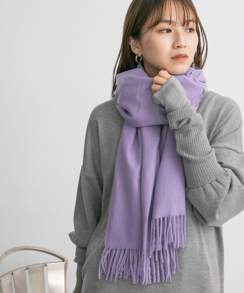 KBF(ケイビーエフ)の「カシミヤタッチ無地ストール(ストール/ショール・レディース・ライトブルー/パープル/アイボリー・ONE)」の19枚目の写真