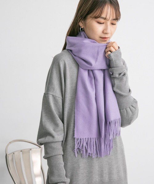 KBF(ケイビーエフ)の「カシミヤタッチ無地ストール(ストール/ショール・レディース・ライトブルー/パープル/アイボリー・ONE)」の18枚目の写真