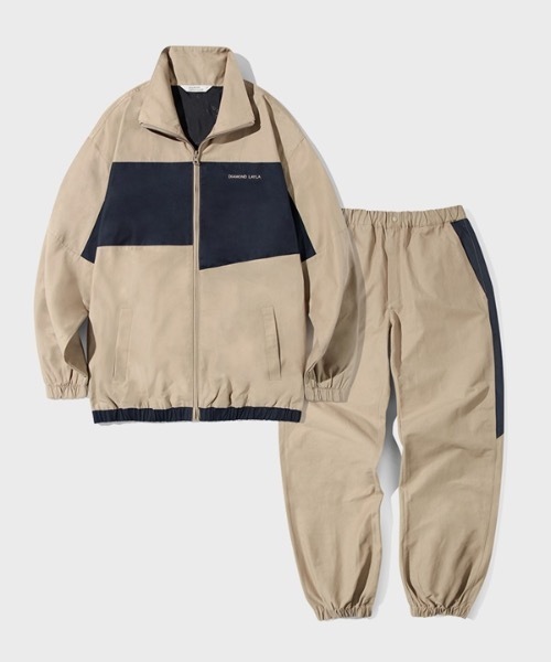 Diamond Layla(ダイアモンドレイラ)の「【Diamond Layla 】セパレートブロックジョガーセット / Separate Block Jogger SET(テーラードジャケット・メンズ・ブラック/ベージュ/グレー/カーキオリーブ・MEDIUM/LARGE/X-LARGE)」の3枚目の写真