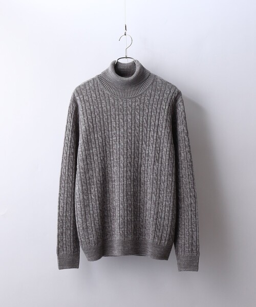 tk.TAKEO KIKUCHI(ティーケータケオキクチ)の「◆【WEB限定】ケーブルタートルニットプルオーバー(ニット/セーター・メンズ・ブラック/ベージュ/オフホワイト/ボルドー/グレー系4/ブルー系6・01/02/03/04)」の4枚目の写真