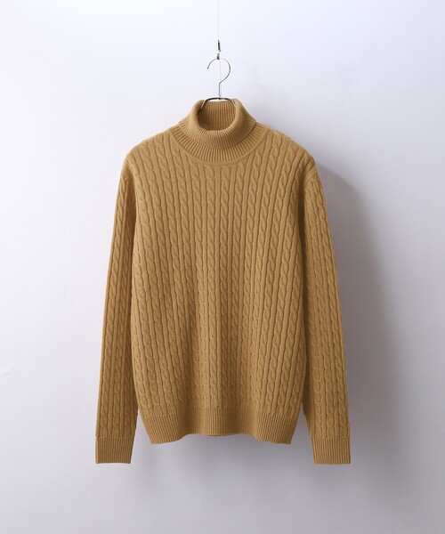 tk.TAKEO KIKUCHI(ティーケータケオキクチ)の「◆【WEB限定】ケーブルタートルニットプルオーバー(ニット/セーター・メンズ・ブラック/ベージュ/オフホワイト/ボルドー/グレー系4/ブルー系6・01/02/03/04)」の1枚目の写真