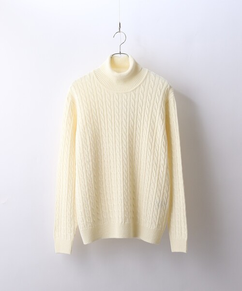 tk.TAKEO KIKUCHI(ティーケータケオキクチ)の「◆【WEB限定】ケーブルタートルニットプルオーバー(ニット/セーター・メンズ・ブラック/ベージュ/オフホワイト/ボルドー/グレー系4/ブルー系6・01/02/03/04)」の2枚目の写真