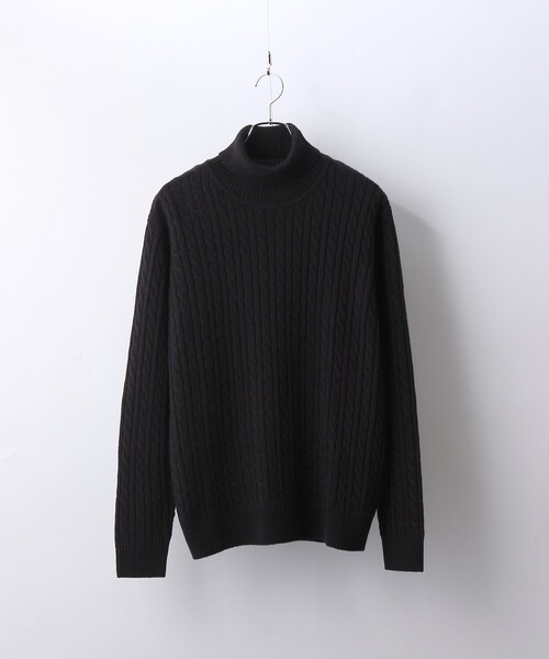 tk.TAKEO KIKUCHI(ティーケータケオキクチ)の「◆【WEB限定】ケーブルタートルニットプルオーバー(ニット/セーター・メンズ・ブラック/ベージュ/オフホワイト/ボルドー/グレー系4/ブルー系6・01/02/03/04)」の3枚目の写真