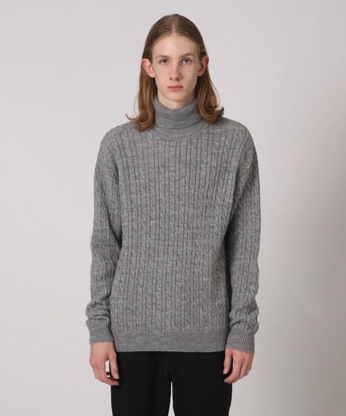 tk.TAKEO KIKUCHI(ティーケータケオキクチ)の「◆【WEB限定】ケーブルタートルニットプルオーバー(ニット/セーター・メンズ・ブラック/ベージュ/オフホワイト/ボルドー/グレー系4/ブルー系6・01/02/03/04)」の8枚目の写真