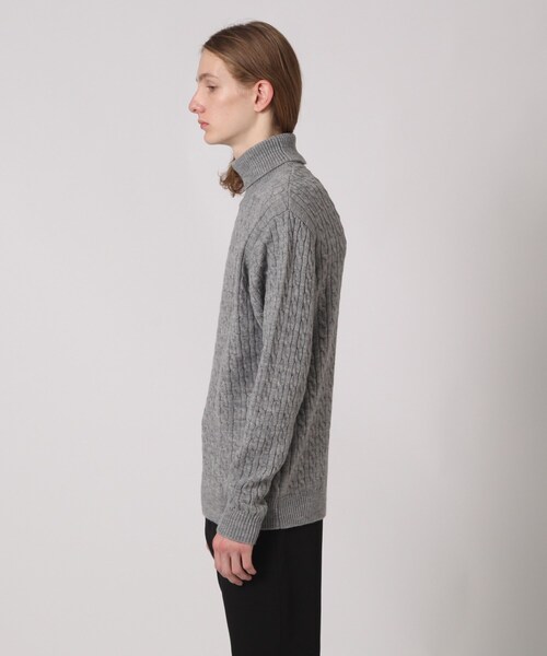 tk.TAKEO KIKUCHI(ティーケータケオキクチ)の「◆【WEB限定】ケーブルタートルニットプルオーバー(ニット/セーター・メンズ・ブラック/ベージュ/オフホワイト/ボルドー/グレー系4/ブルー系6・01/02/03/04)」の9枚目の写真