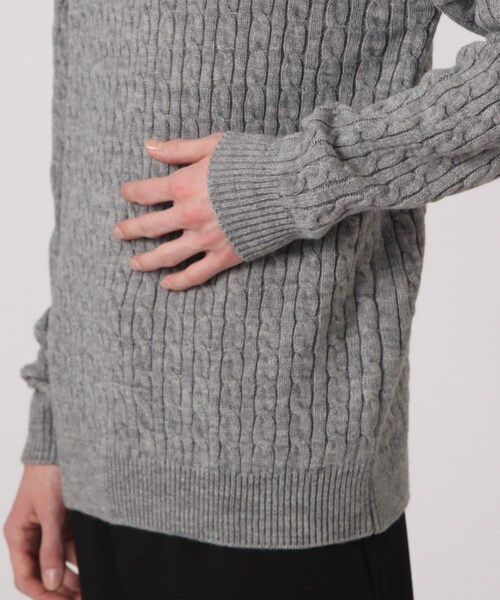 tk.TAKEO KIKUCHI(ティーケータケオキクチ)の「◆【WEB限定】ケーブルタートルニットプルオーバー(ニット/セーター・メンズ・ブラック/ベージュ/オフホワイト/ボルドー/グレー系4/ブルー系6・01/02/03/04)」の12枚目の写真