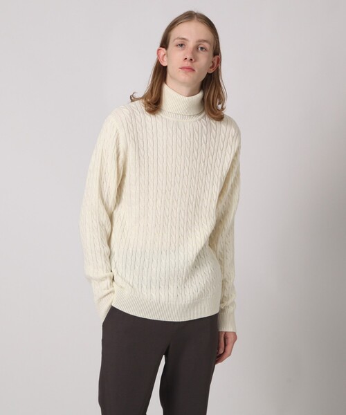 tk.TAKEO KIKUCHI(ティーケータケオキクチ)の「◆【WEB限定】ケーブルタートルニットプルオーバー(ニット/セーター・メンズ・ブラック/ベージュ/オフホワイト/ボルドー/グレー系4/ブルー系6・01/02/03/04)」の15枚目の写真