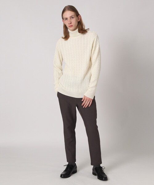 tk.TAKEO KIKUCHI(ティーケータケオキクチ)の「◆【WEB限定】ケーブルタートルニットプルオーバー(ニット/セーター・メンズ・ブラック/ベージュ/オフホワイト/ボルドー/グレー系4/ブルー系6・01/02/03/04)」の16枚目の写真