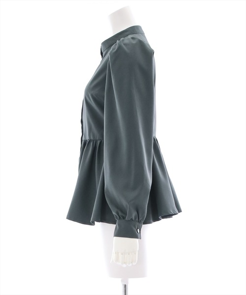 clear（クリア）の「ロングスリーブペプラムブラウス（シャツ/ブラウス・レディース・ブラック/オフホワイト/グレー・F）」の5枚目の写真